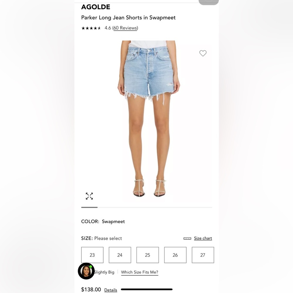 AGOLDE
Parker Long Jean Shorts in Swapmeet SIZE 32